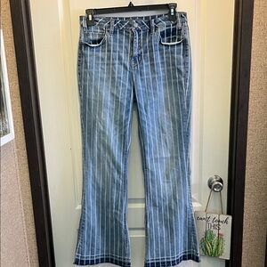 Rock & Roll Cowgirl Blue Striped Trouser Jeans